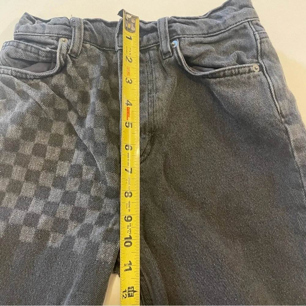 Cynthia Shadow Checker High Rise StraightJeans . Size 24 (US 0/00). Repaired.
